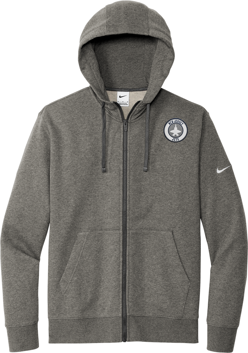 NJ Jets Nike Club Fleece Sleeve Swoosh Full-Zip Hoodie