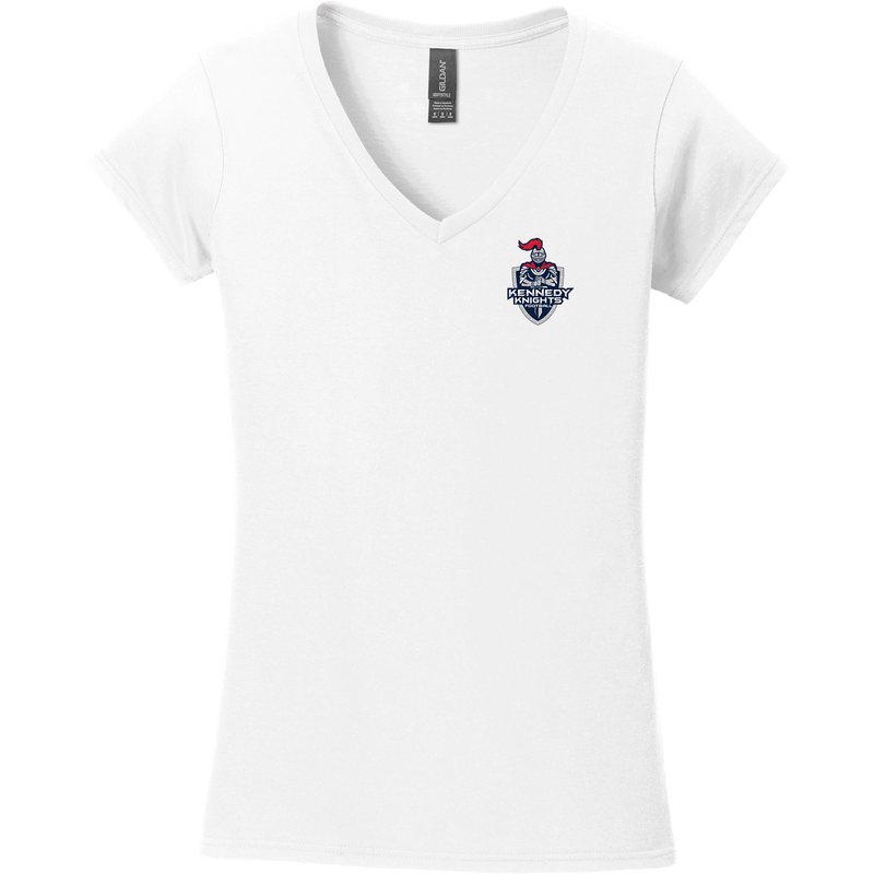 JFK Knights Football Softstyle Ladies Fit V-Neck T-Shirt