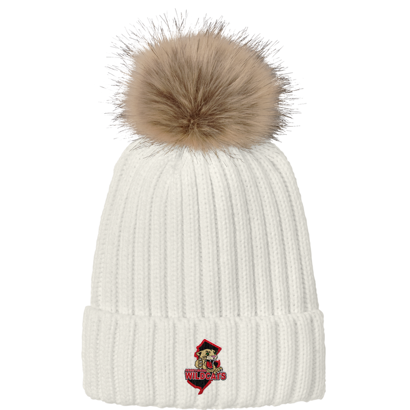 Jersey Shore Wildcats Faux Fur Pom Beanie