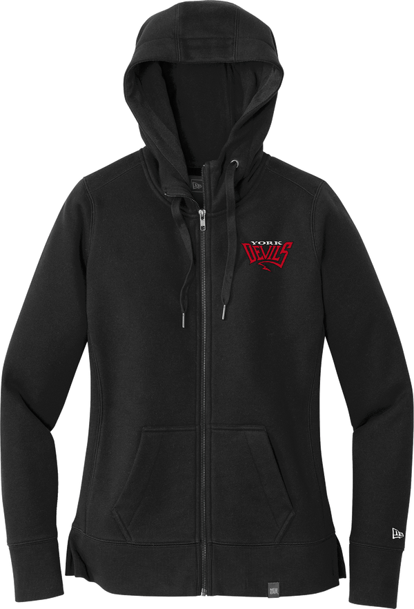 York Devils New Era Ladies French Terry Full-Zip Hoodie