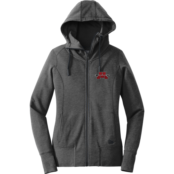 Mercer Arrows New Era Ladies Tri-Blend Fleece Full-Zip Hoodie