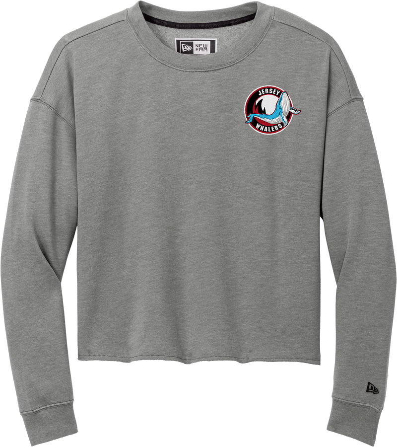 Jersey Shore Whalers New Era Ladies Tri-Blend Fleece Crop Crew