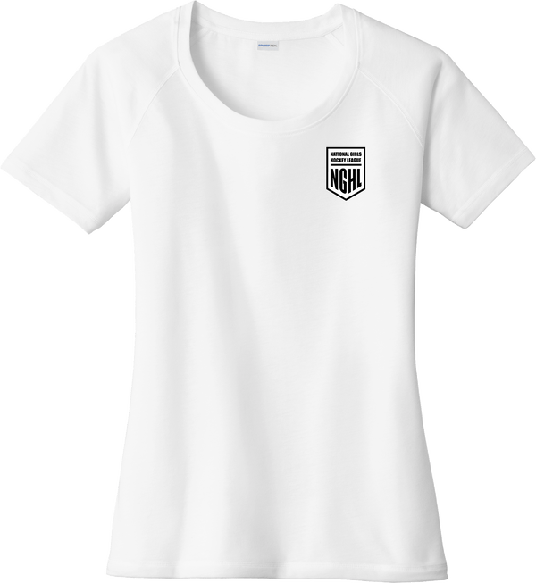 NGHL Ladies PosiCharge Tri-Blend Wicking Scoop Neck Raglan Tee