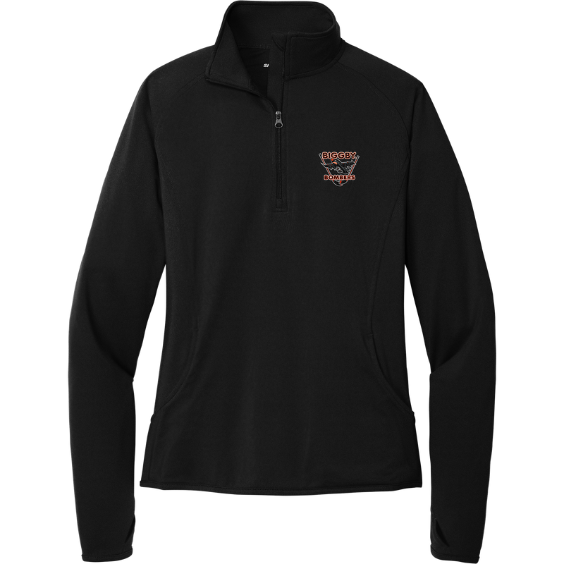 Biggby Bombers Ladies Sport-Wick Stretch 1/4-Zip Pullover