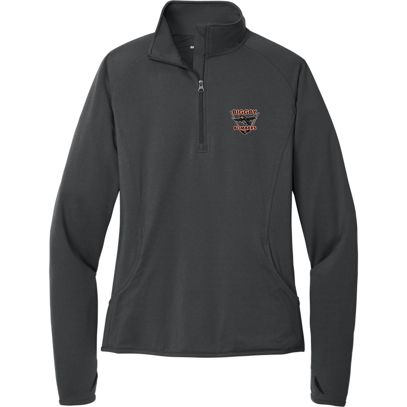 Biggby Bombers Ladies Sport-Wick Stretch 1/4-Zip Pullover