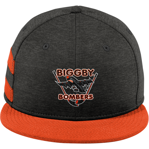 Biggby Bombers New Era Shadow Heather Striped Flat Bill Snapback Cap