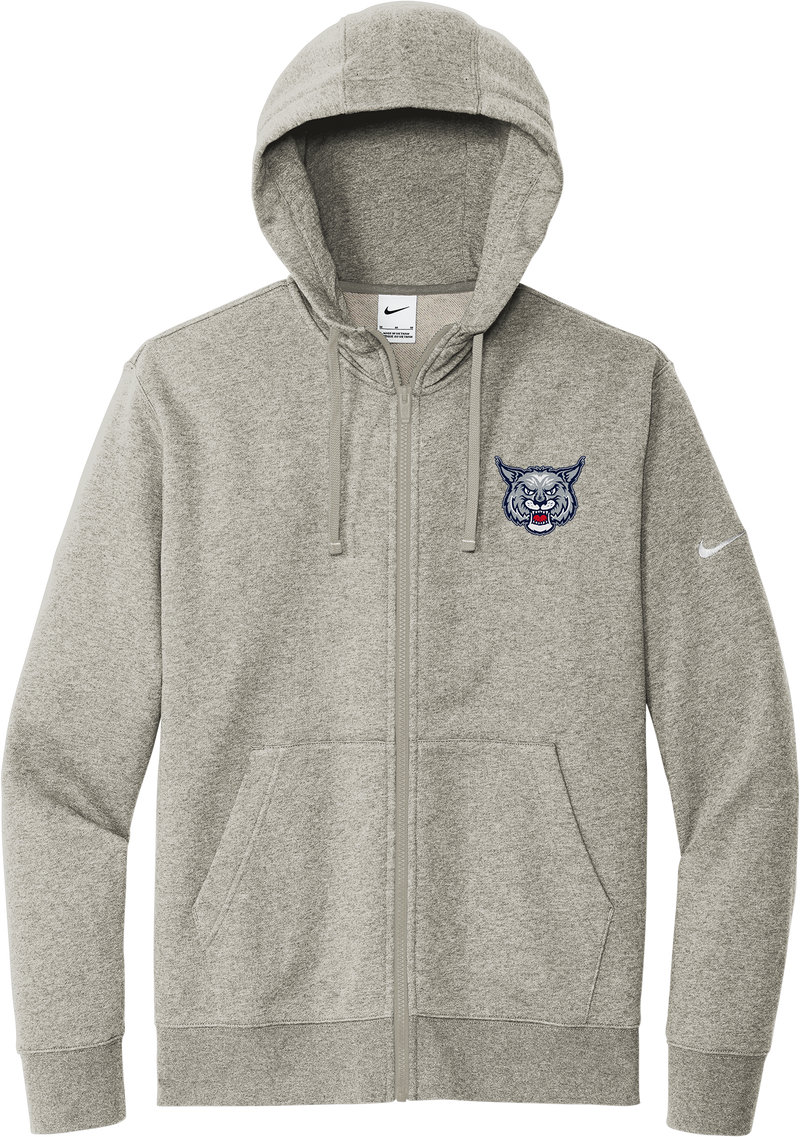 CT Bobcats Nike Club Fleece Sleeve Swoosh Full-Zip Hoodie