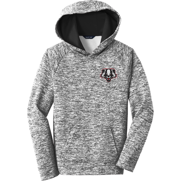 Scary Badgers Youth PosiCharge Electric Heather Fleece Hooded Pullover