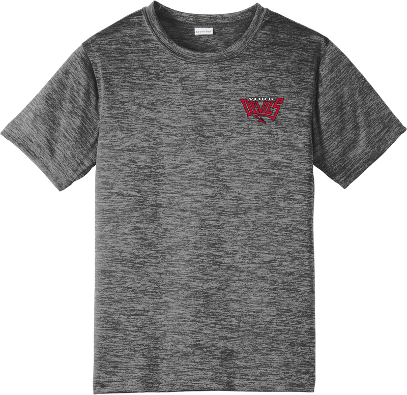 York Devils Youth PosiCharge Electric Heather Tee