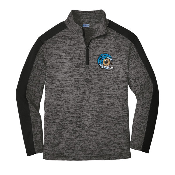 BagelEddi's Youth PosiCharge  Electric Heather Colorblock 1/4-Zip Pullover